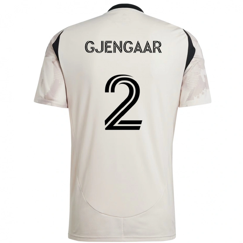 Danxen Niño Camiseta Dennis Gjengaar #2 Beige Negro 2ª Equipación 2025/26 La Camisa México