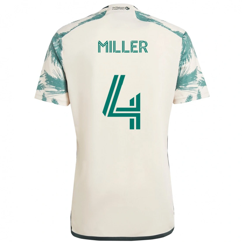 Danxen Niño Camiseta Kamal Miller #4 Negro Marrón 2ª Equipación 2025/26 La Camisa México