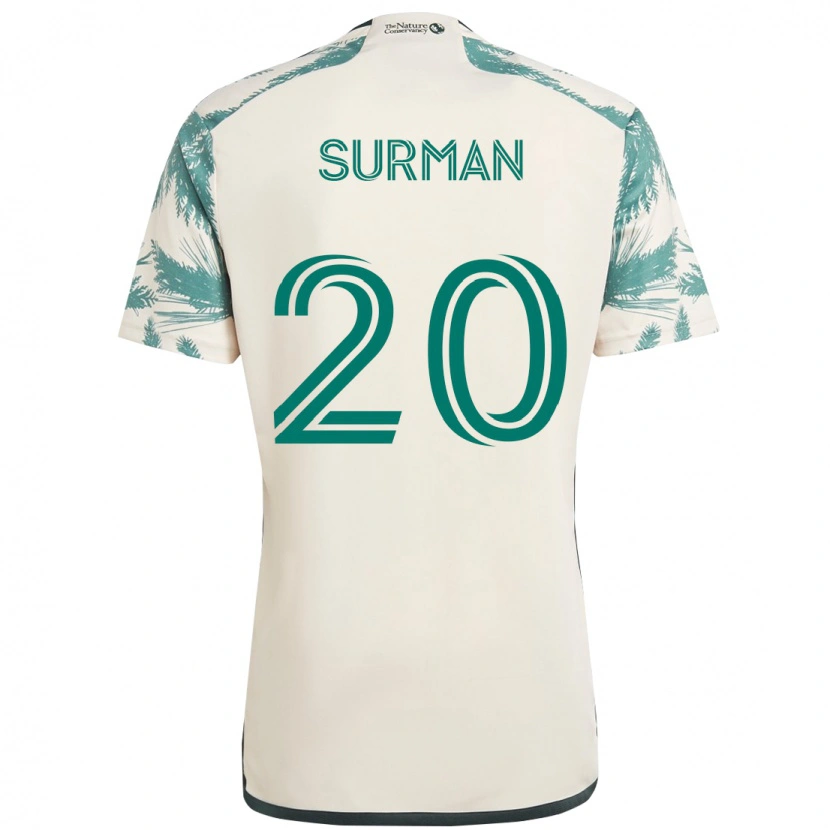 Danxen Niño Camiseta Finn Surman #20 Negro Marrón 2ª Equipación 2025/26 La Camisa México