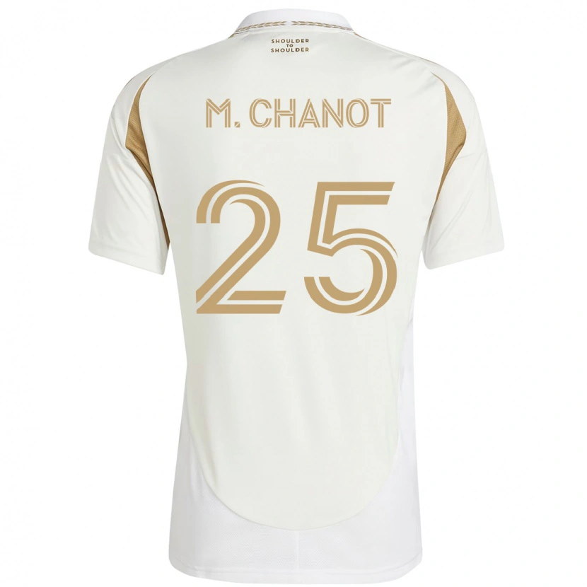 Danxen Niño Camiseta Maxime Chanot #25 Blanco Marrón 2ª Equipación 2025/26 La Camisa México