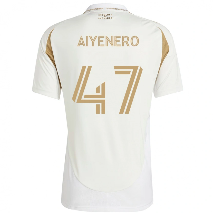 Danxen Niño Camiseta Marius Aiyenero #47 Blanco Marrón 2ª Equipación 2025/26 La Camisa México