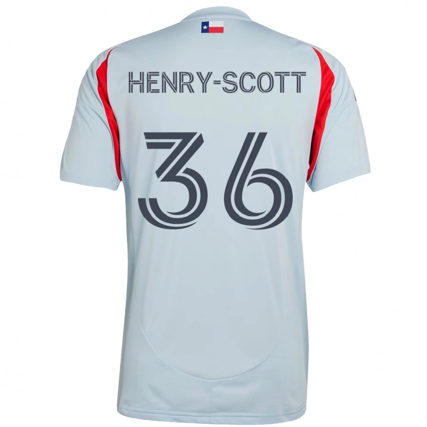 Danxen Niño Camiseta Malik Henry-Scott #36 Azul Claro Rojo 2ª Equipación 2025/26 La Camisa México