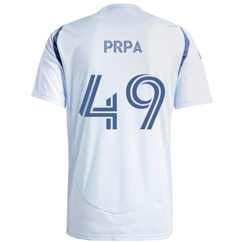 Danxen Niño Camiseta Luka Prpa #49 Rojo Blanco 2ª Equipación 2025/26 La Camisa México