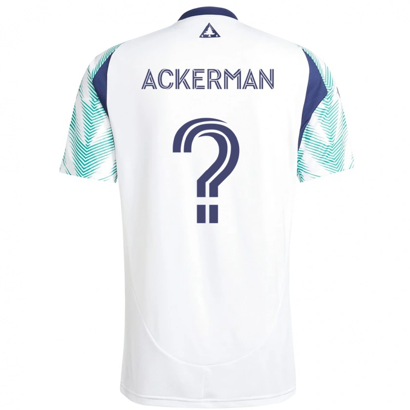 Danxen Niño Camiseta Eli Ackerman #0 Blanco Azul 2ª Equipación 2025/26 La Camisa México