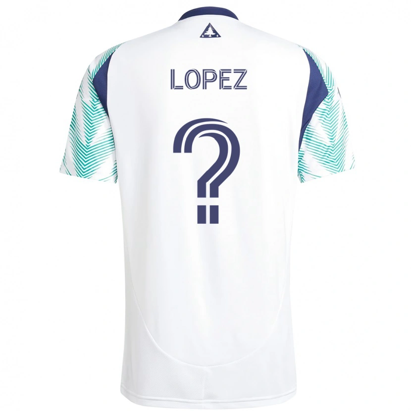 Danxen Niño Camiseta Darwin Lopez #0 Blanco Azul 2ª Equipación 2025/26 La Camisa México