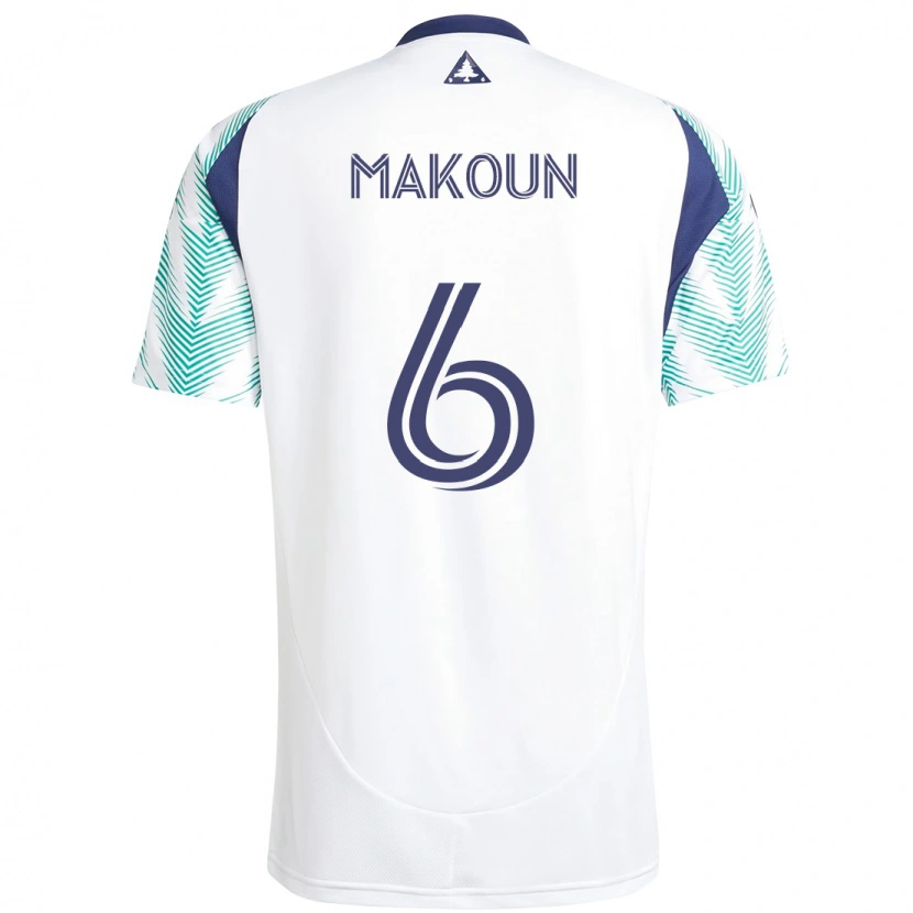 Danxen Niño Camiseta Christian Makoun #6 Blanco Azul 2ª Equipación 2025/26 La Camisa México