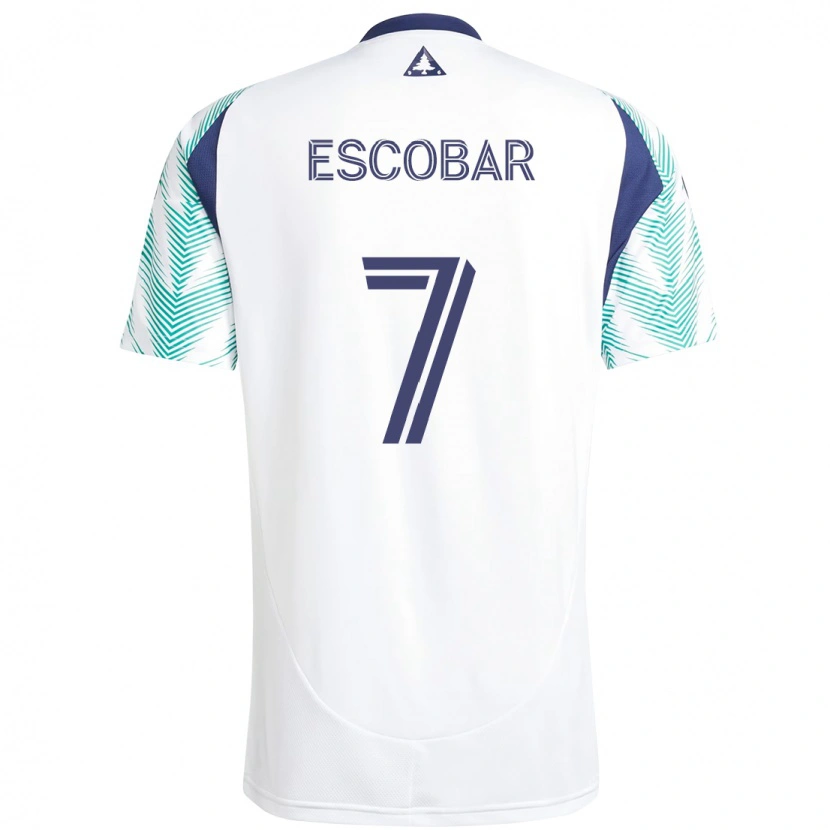 Danxen Niño Camiseta Olger Escobar #7 Blanco Azul 2ª Equipación 2025/26 La Camisa México