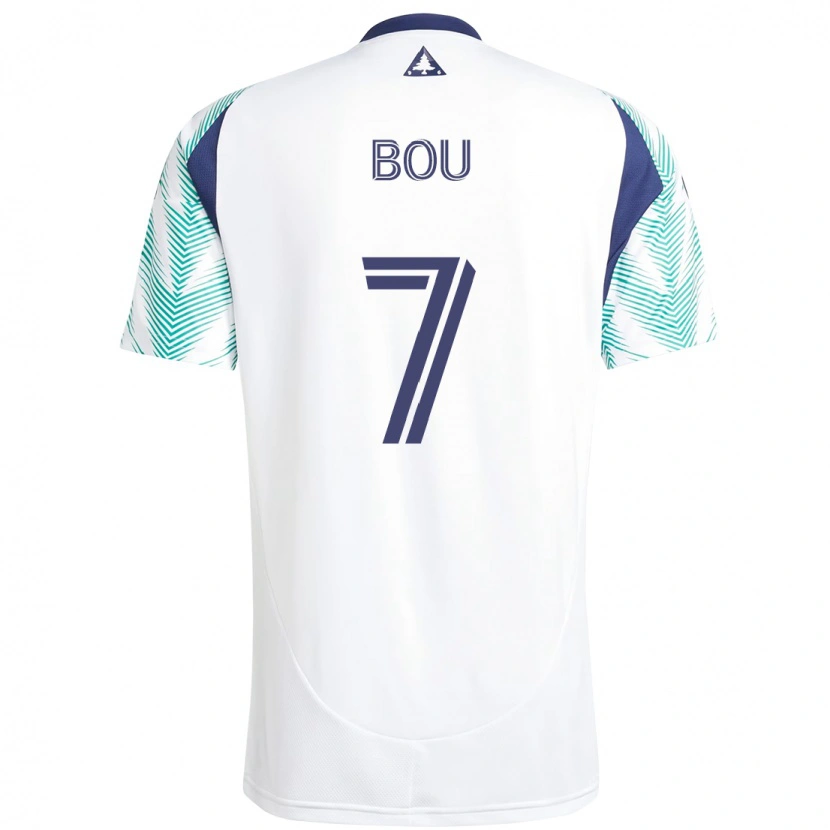 Danxen Niño Camiseta Gustavo Bou #7 Blanco Azul 2ª Equipación 2025/26 La Camisa México