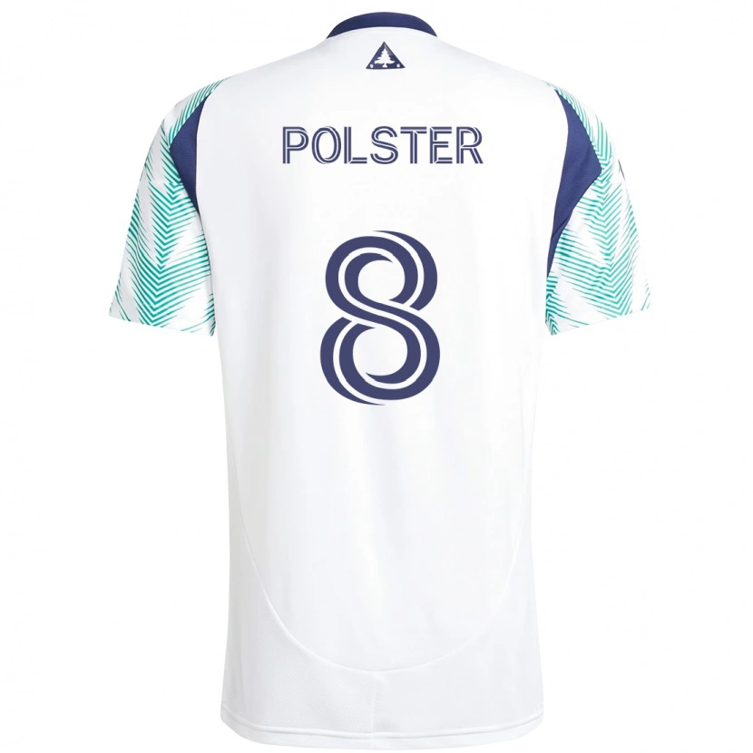 Danxen Niño Camiseta Matt Polster #8 Blanco Azul 2ª Equipación 2025/26 La Camisa México