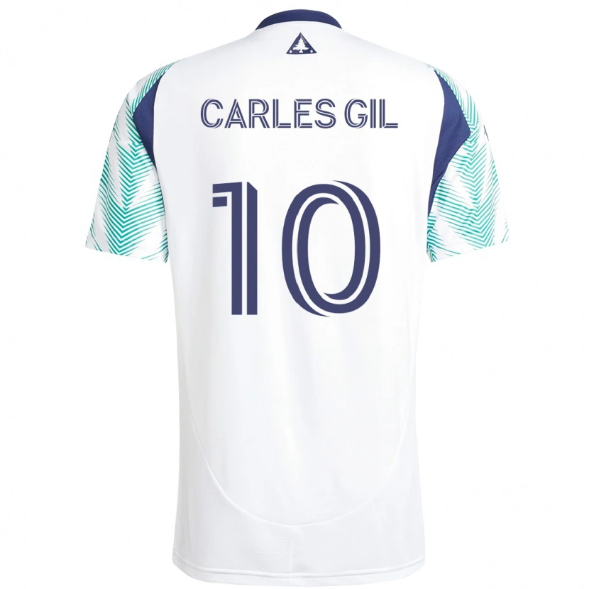 Danxen Niño Camiseta Carles Gil #10 Blanco Azul 2ª Equipación 2025/26 La Camisa México