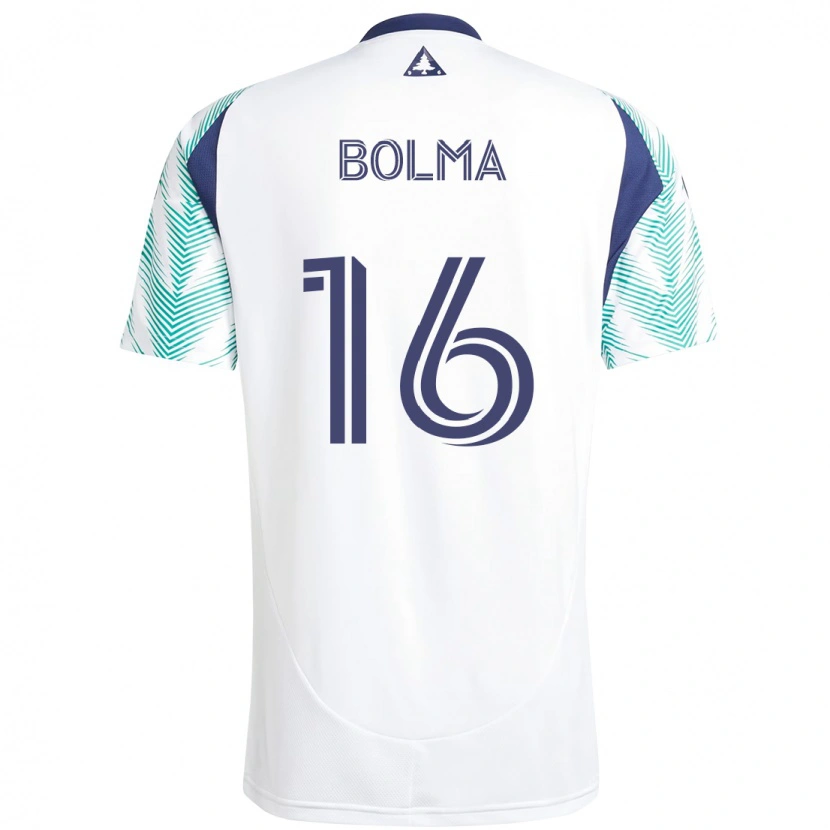 Danxen Niño Camiseta Josh Bolma #16 Blanco Azul 2ª Equipación 2025/26 La Camisa México