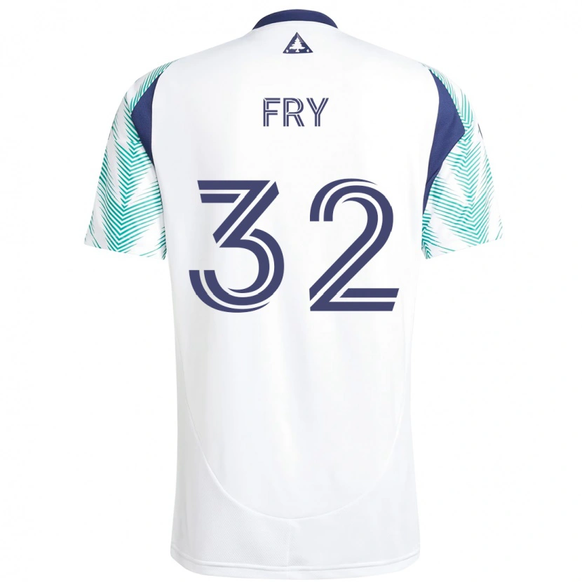 Danxen Niño Camiseta Malcolm Fry #32 Blanco Azul 2ª Equipación 2025/26 La Camisa México