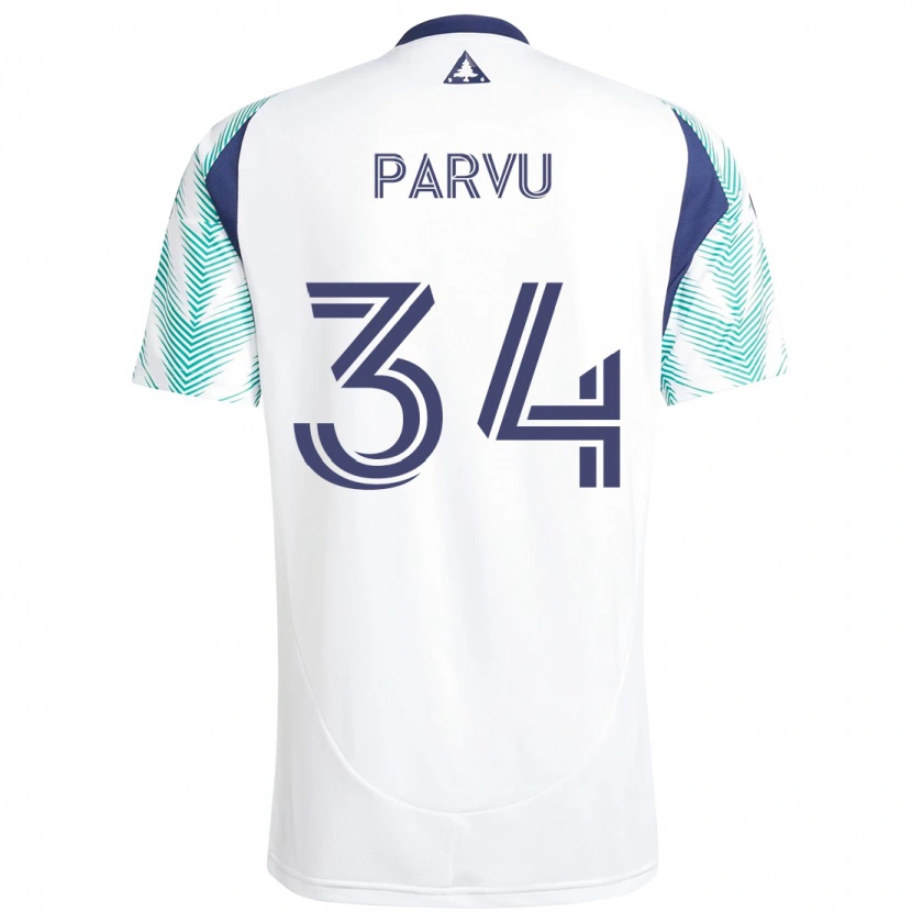 Danxen Niño Camiseta Alexandru Parvu #34 Blanco Azul 2ª Equipación 2025/26 La Camisa México