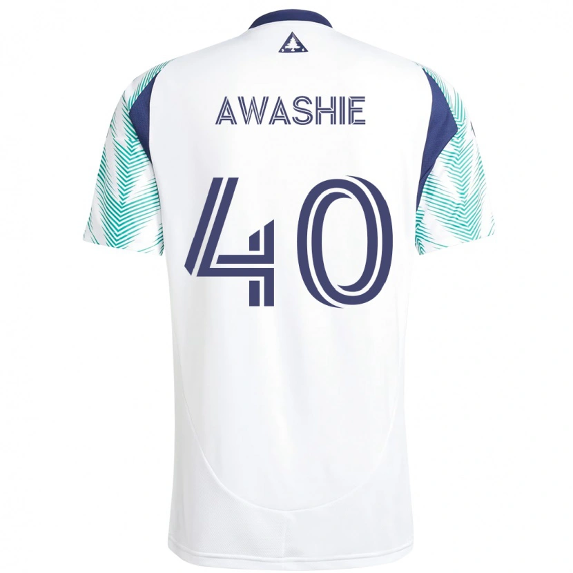 Danxen Niño Camiseta Ben Awashie #40 Blanco Azul 2ª Equipación 2025/26 La Camisa México