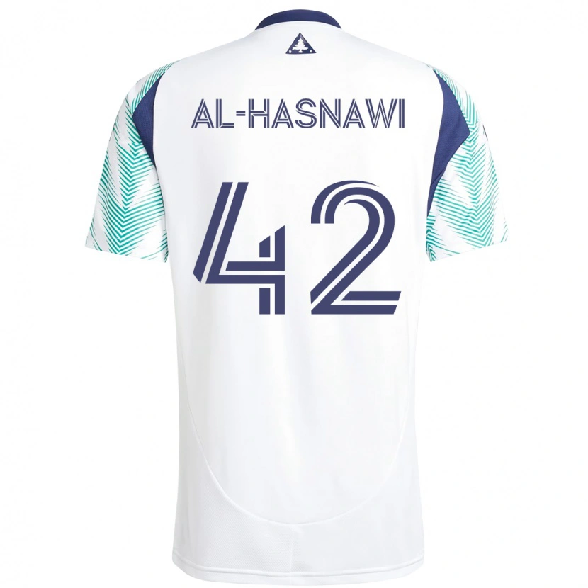 Danxen Niño Camiseta Moshtaba Al-Hasnawi #42 Blanco Azul 2ª Equipación 2025/26 La Camisa México