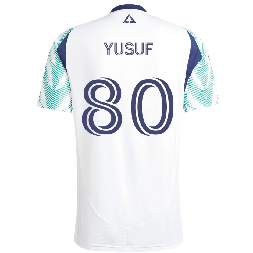 Danxen Niño Camiseta Alhassan Yusuf #80 Blanco Azul 2ª Equipación 2025/26 La Camisa México