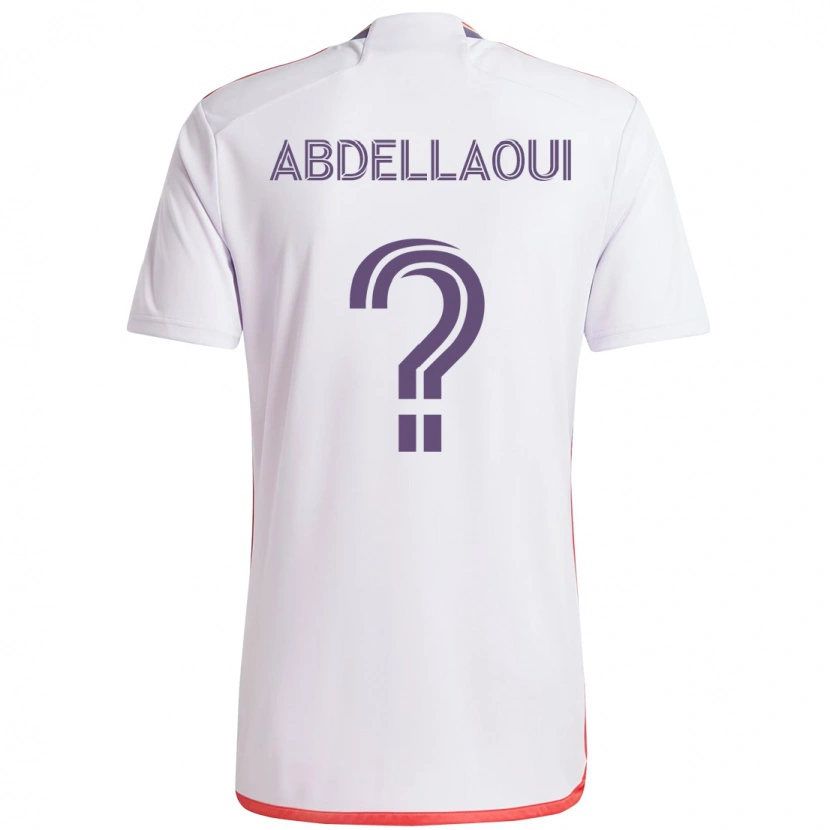 Danxen Niño Camiseta Noham Abdellaoui #0 Blanco Morado 2ª Equipación 2025/26 La Camisa México