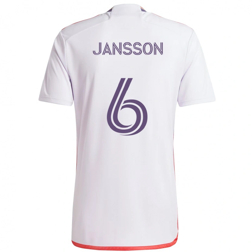 Danxen Niño Camiseta Robin Jansson #6 Morado Blanco 2ª Equipación 2025/26 La Camisa México