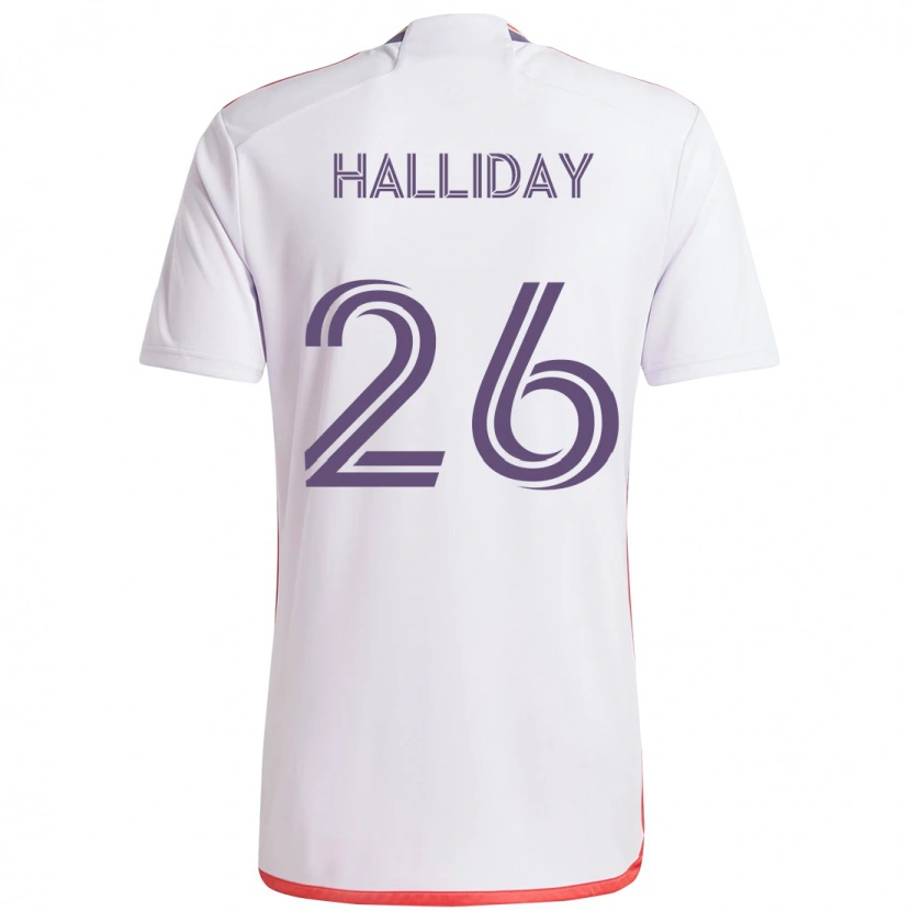Danxen Niño Camiseta Michael Halliday #26 Morado Blanco 2ª Equipación 2025/26 La Camisa México