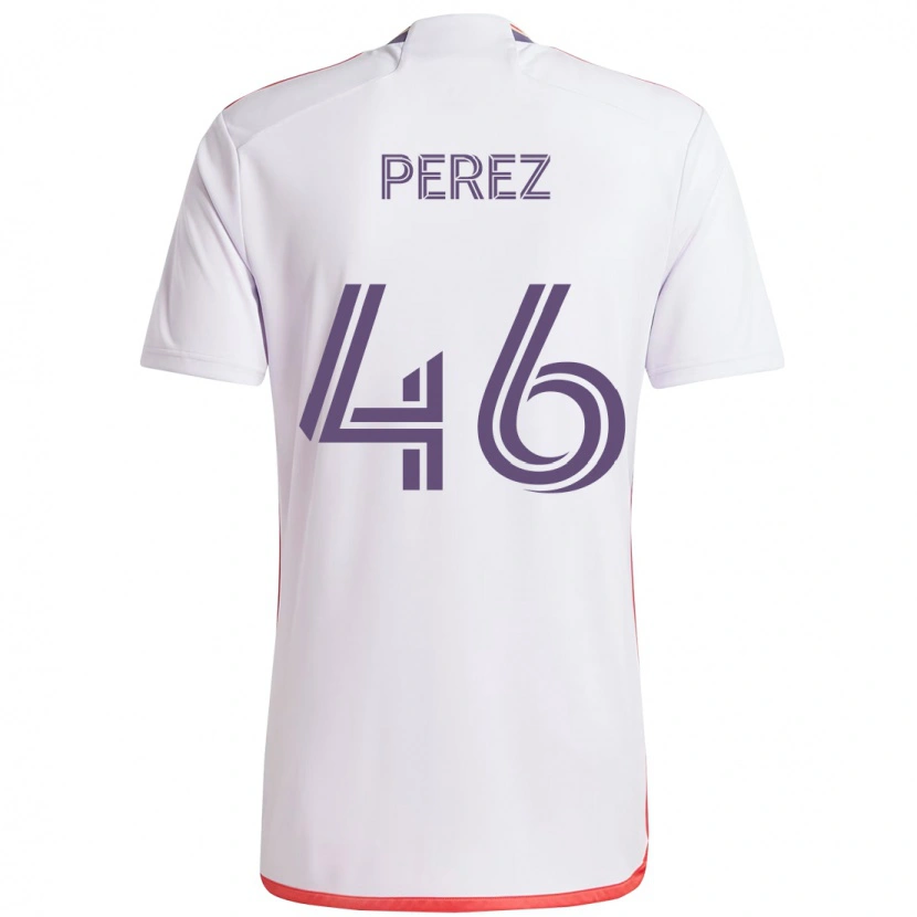 Danxen Niño Camiseta Franco Pérez #46 Morado Blanco 2ª Equipación 2025/26 La Camisa México