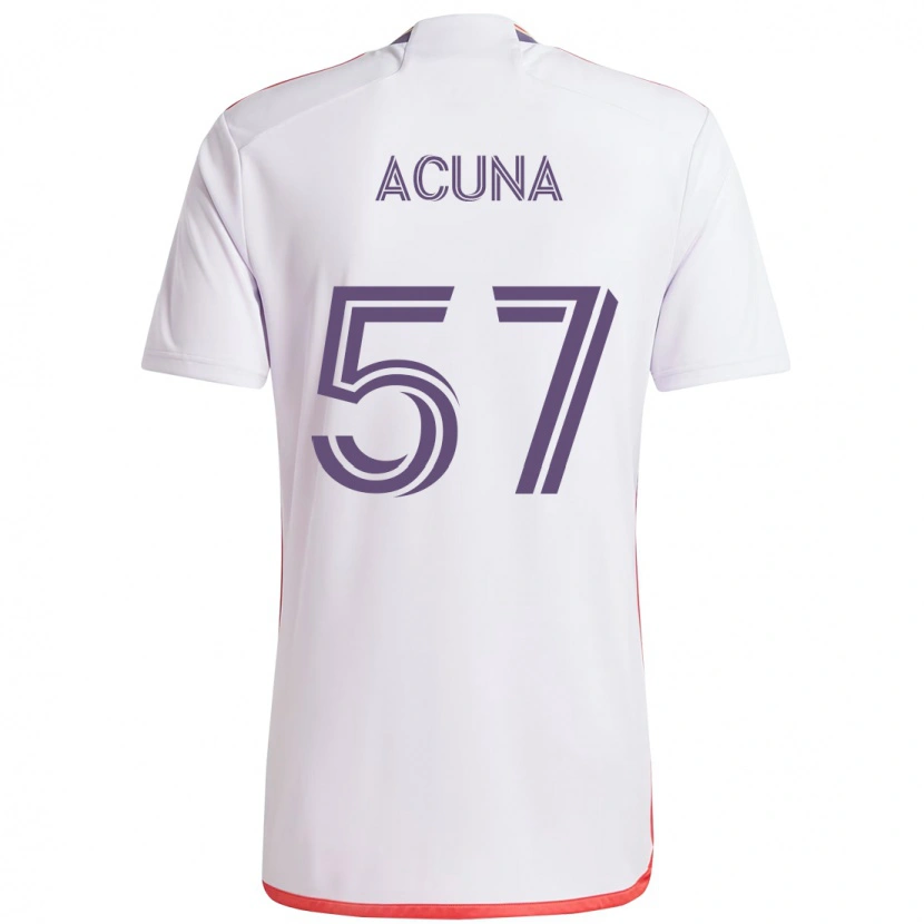 Danxen Niño Camiseta Cristofer Acuña #57 Morado Blanco 2ª Equipación 2025/26 La Camisa México