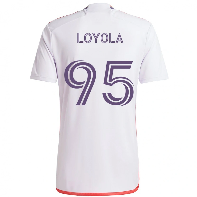 Danxen Niño Camiseta Favian Loyola #95 Morado Blanco 2ª Equipación 2025/26 La Camisa México