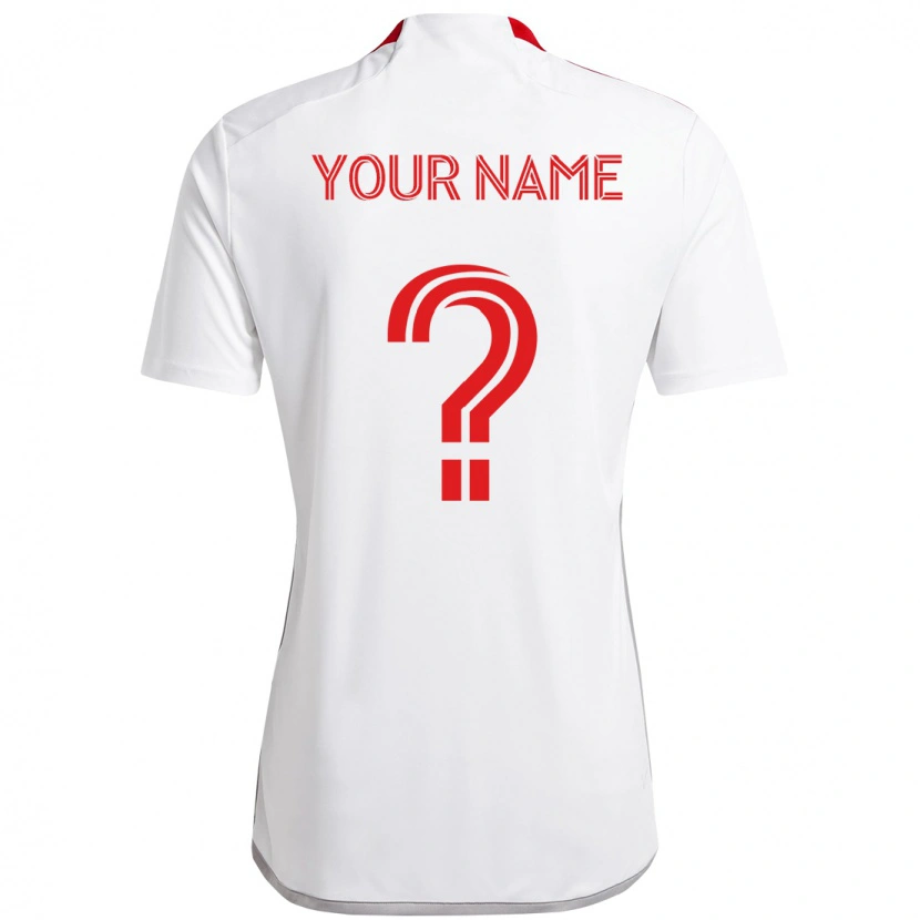 Danxen Niño Camiseta Su Nombre #0 Rojo Blanco 2ª Equipación 2025/26 La Camisa México