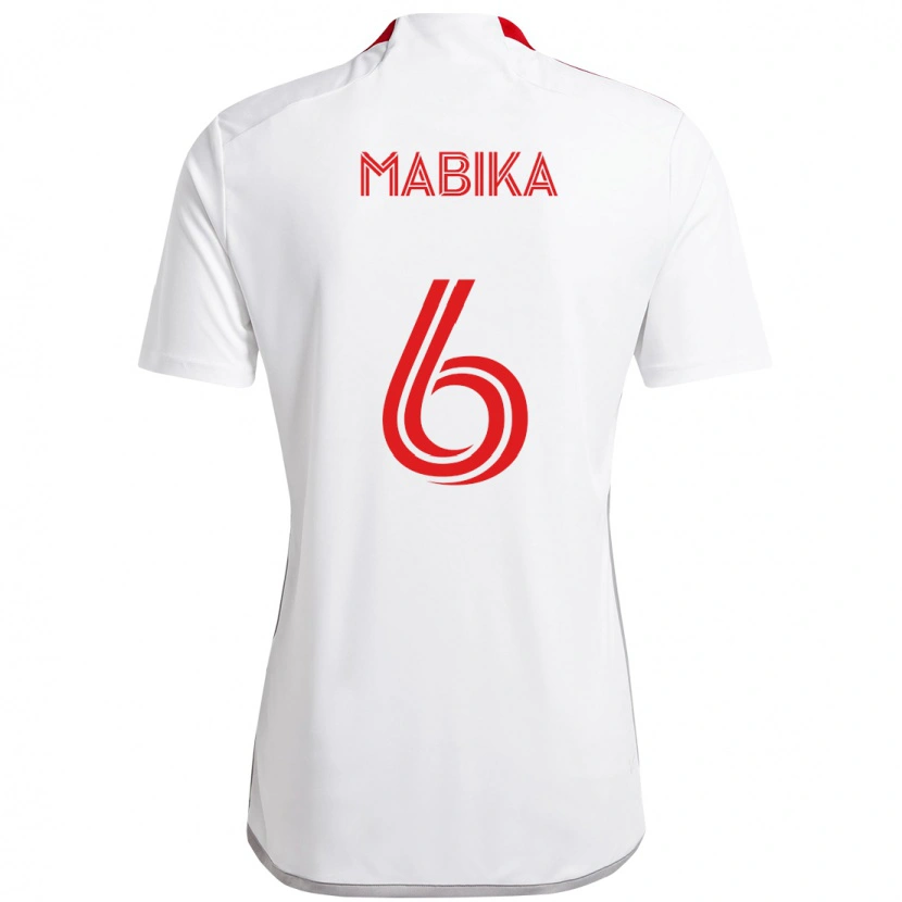 Danxen Niño Camiseta Aimé Mabika #6 Rojo Blanco 2ª Equipación 2025/26 La Camisa México