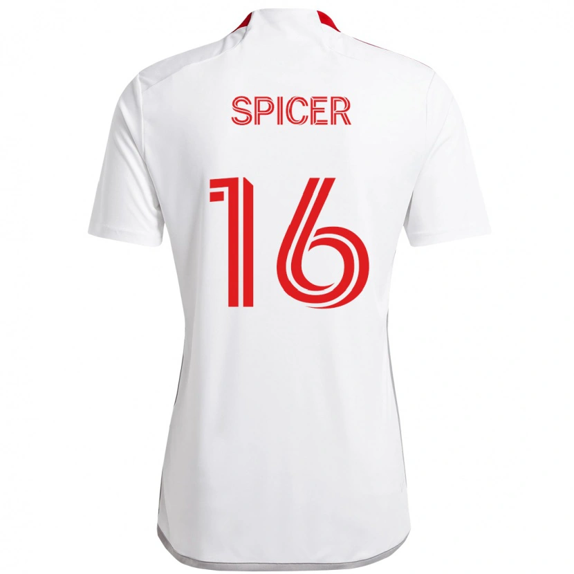 Danxen Niño Camiseta Tyrese Spicer #16 Blanco Rojo 2ª Equipación 2025/26 La Camisa México