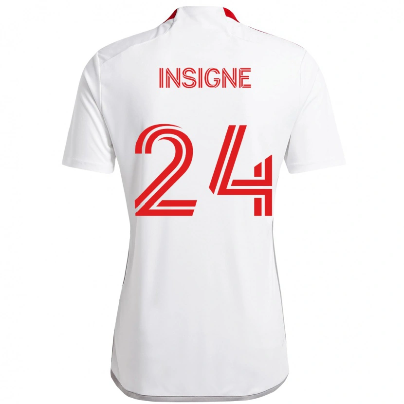 Danxen Niño Camiseta Lorenzo Insigne #24 Rojo Blanco 2ª Equipación 2025/26 La Camisa México