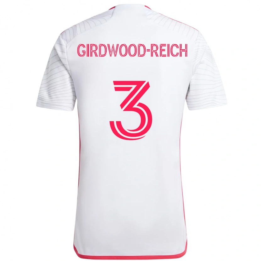 Danxen Niño Camiseta Jake Girdwood-Reich #3 Blanco Magenta 2ª Equipación 2025/26 La Camisa México
