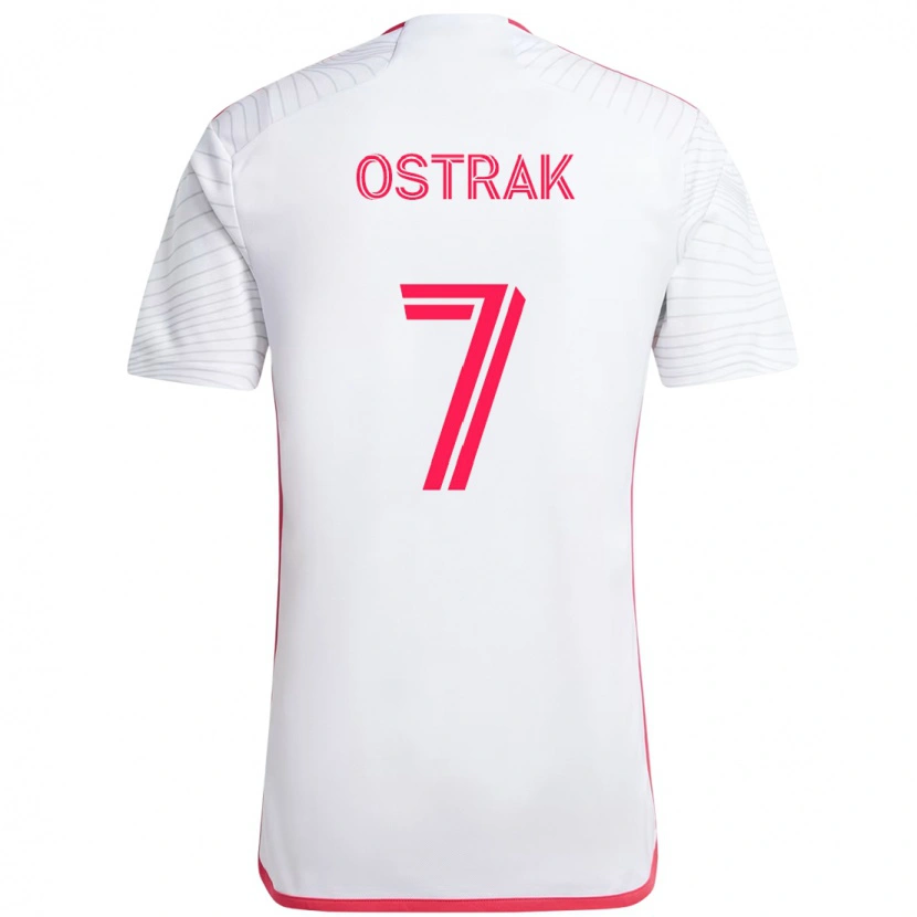 Danxen Niño Camiseta Tomas Ostrak #7 Blanco Magenta 2ª Equipación 2025/26 La Camisa México