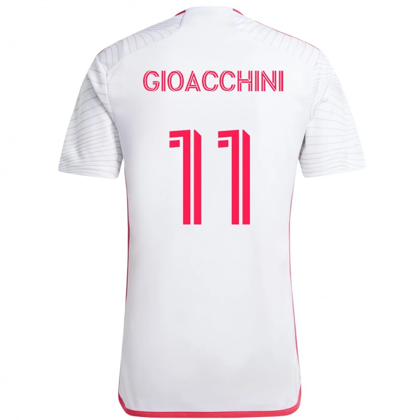 Danxen Niño Camiseta Nicholas Gioacchini #11 Blanco Magenta 2ª Equipación 2025/26 La Camisa México