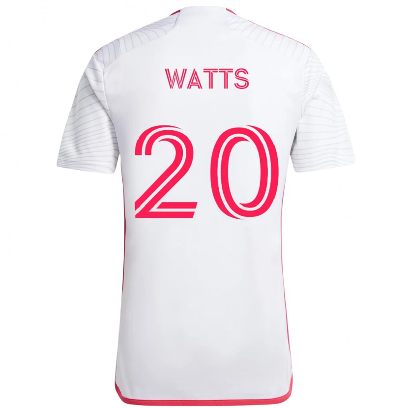 Danxen Niño Camiseta Akil Watts #20 Blanco Magenta 2ª Equipación 2025/26 La Camisa México