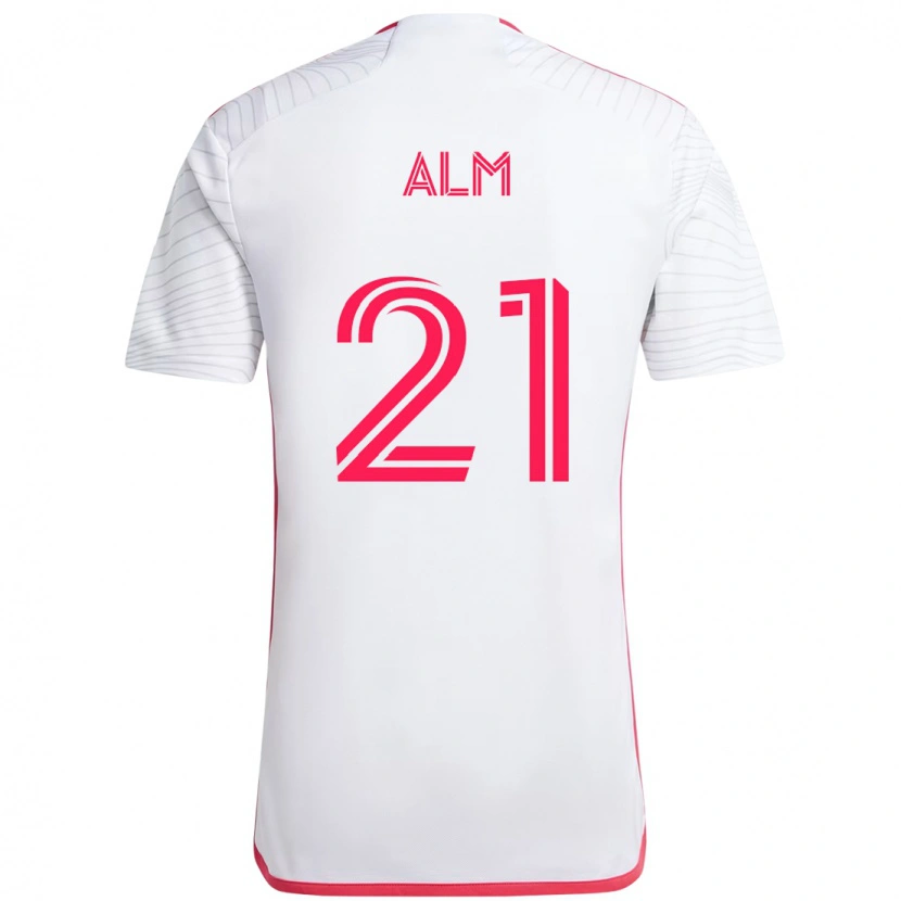 Danxen Niño Camiseta Rasmus Alm #21 Blanco Magenta 2ª Equipación 2025/26 La Camisa México