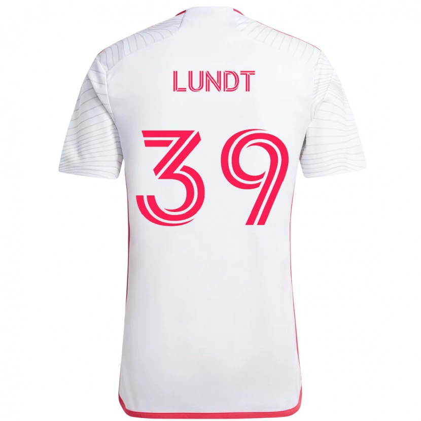 Danxen Niño Camiseta Ben Lundt #39 Blanco Magenta 2ª Equipación 2025/26 La Camisa México
