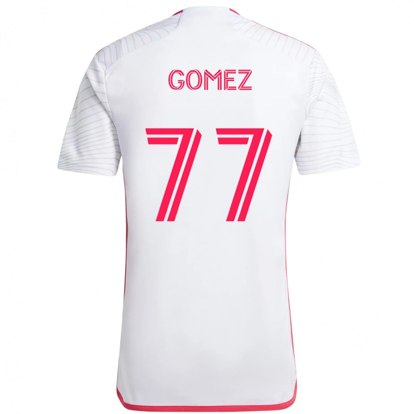 Danxen Niño Camiseta Sam Gomez #77 Blanco Magenta 2ª Equipación 2025/26 La Camisa México