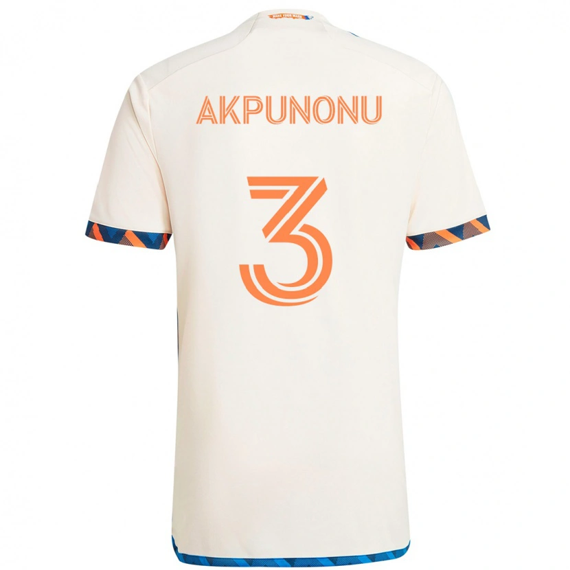 Danxen Niño Camiseta Joey Akpunonu #3 Azul Oscuro Naranja 2ª Equipación 2025/26 La Camisa México