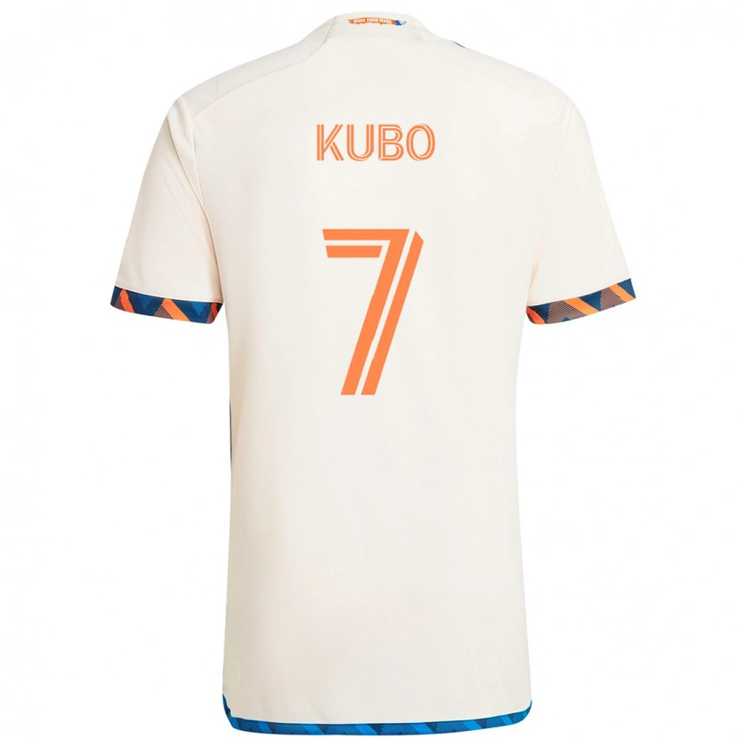 Danxen Niño Camiseta Yuya Kubo #7 Azul Oscuro Naranja 2ª Equipación 2025/26 La Camisa México