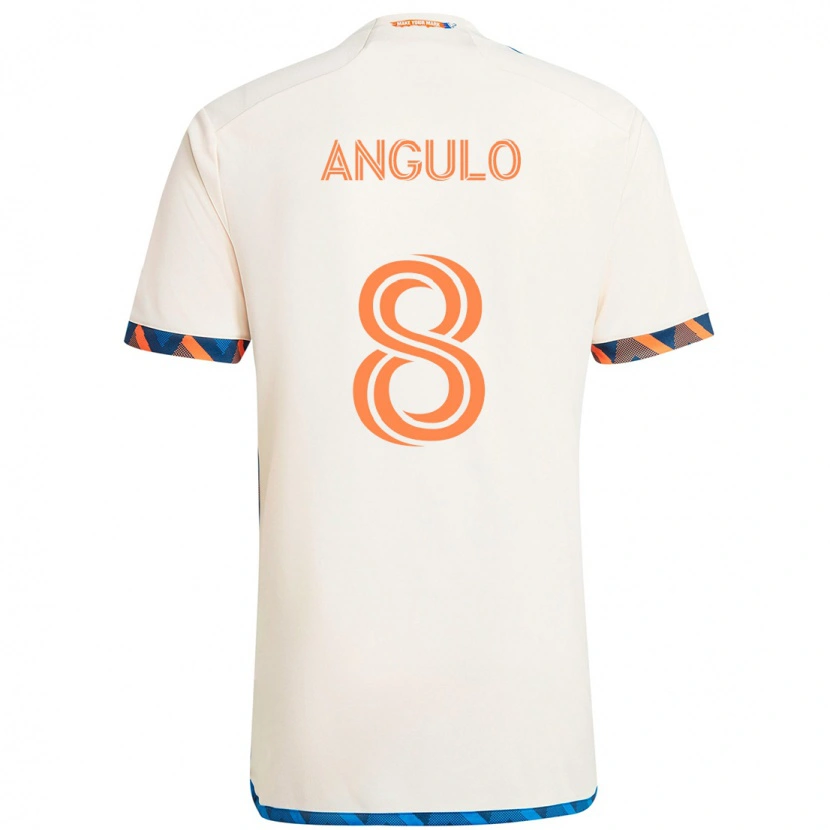 Danxen Niño Camiseta Marco Angulo #8 Azul Oscuro Naranja 2ª Equipación 2025/26 La Camisa México