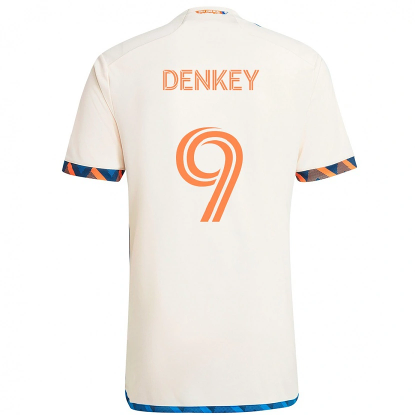 Danxen Niño Camiseta Kévin Denkey #9 Azul Oscuro Naranja 2ª Equipación 2025/26 La Camisa México