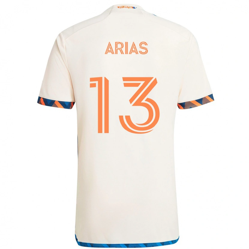 Danxen Niño Camiseta Santiago Arias #13 Azul Oscuro Naranja 2ª Equipación 2025/26 La Camisa México