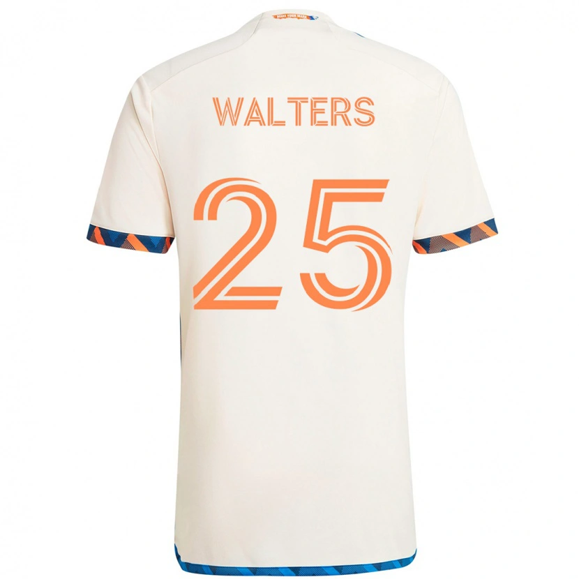 Danxen Niño Camiseta Paul Walters #25 Blanco Azul Naranja 2ª Equipación 2025/26 La Camisa México