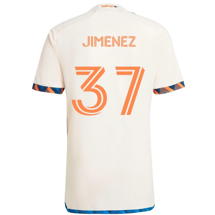 Danxen Niño Camiseta Stiven Jimenez #37 Azul Oscuro Naranja 2ª Equipación 2025/26 La Camisa México