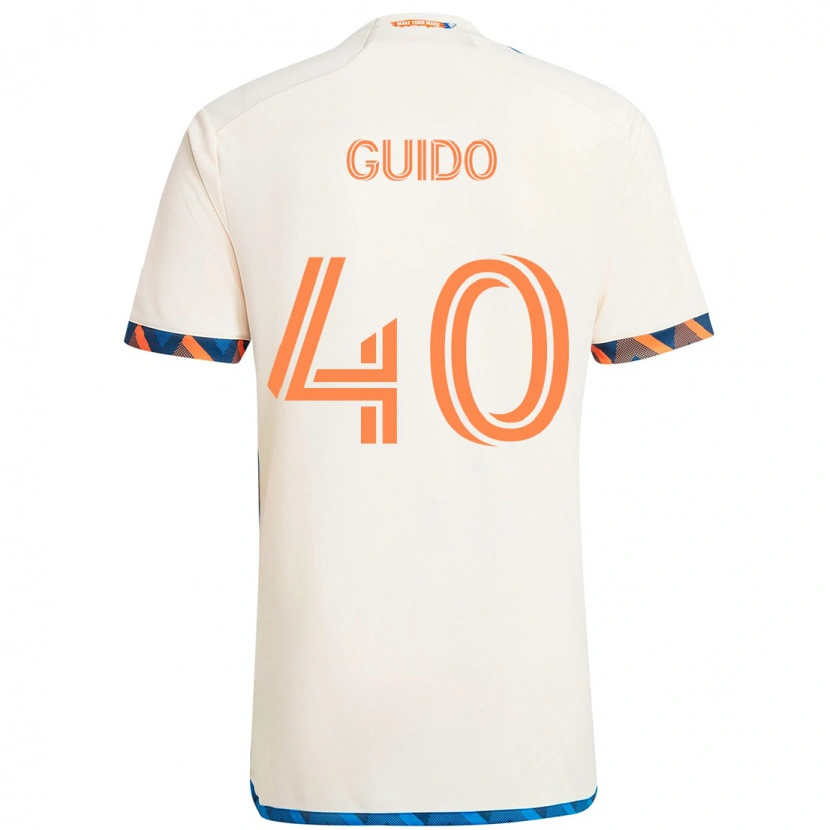 Danxen Niño Camiseta Alejandro Guido #40 Blanco Azul Naranja 2ª Equipación 2025/26 La Camisa México