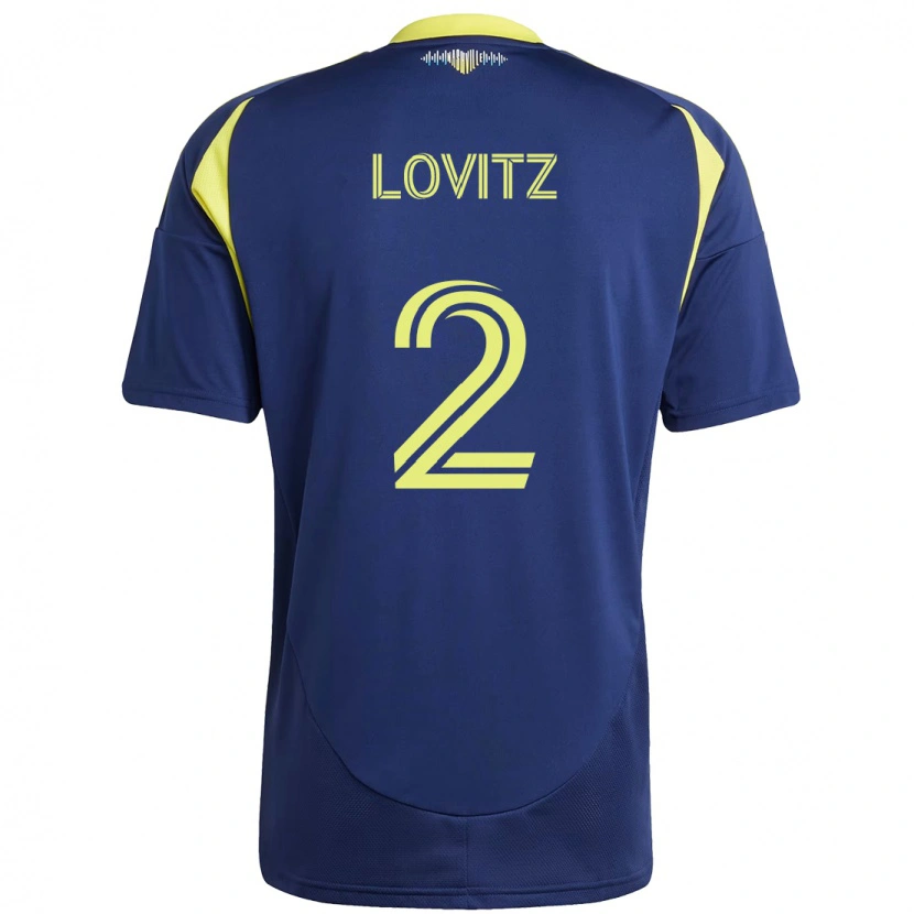 Danxen Niño Camiseta Daniel Lovitz #2 Amarillo Azul Marino 2ª Equipación 2025/26 La Camisa México