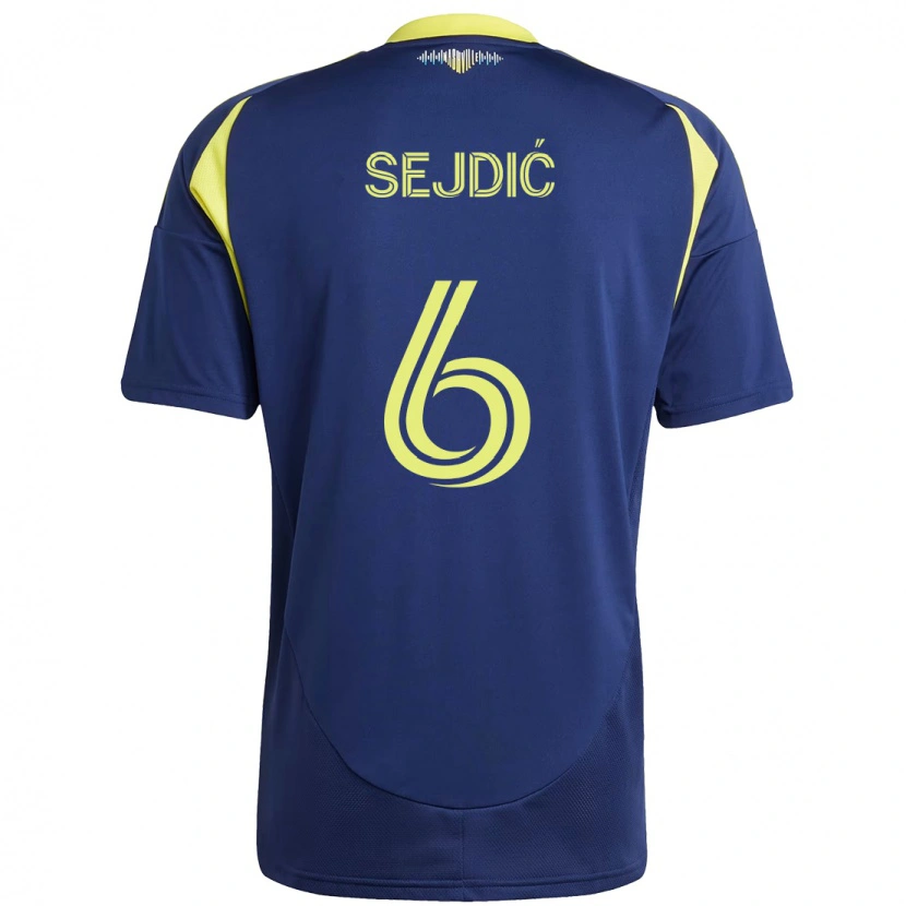 Danxen Niño Camiseta Amar Sejdić #6 Amarillo Azul Marino 2ª Equipación 2025/26 La Camisa México