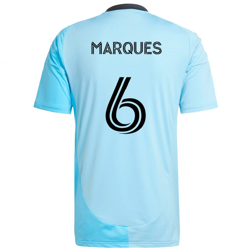 Danxen Niño Camiseta Mikael Marqués #6 Negro Azul 2ª Equipación 2025/26 La Camisa México