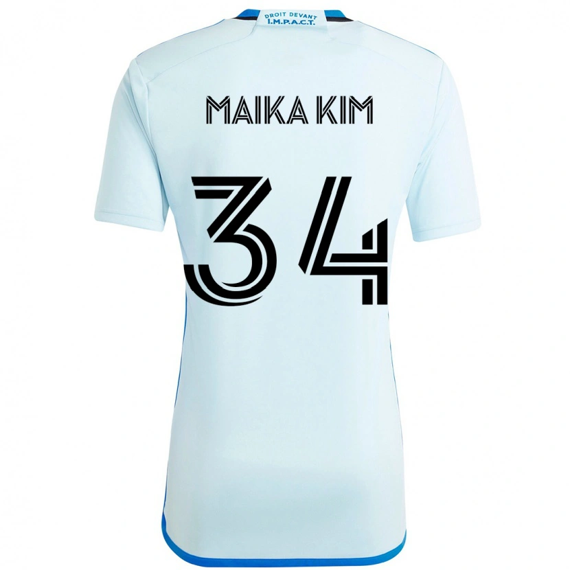 Danxen Niño Camiseta Guerrier Maika Kim #34 Azul Celeste Azul Oscuro 2ª Equipación 2025/26 La Camisa México