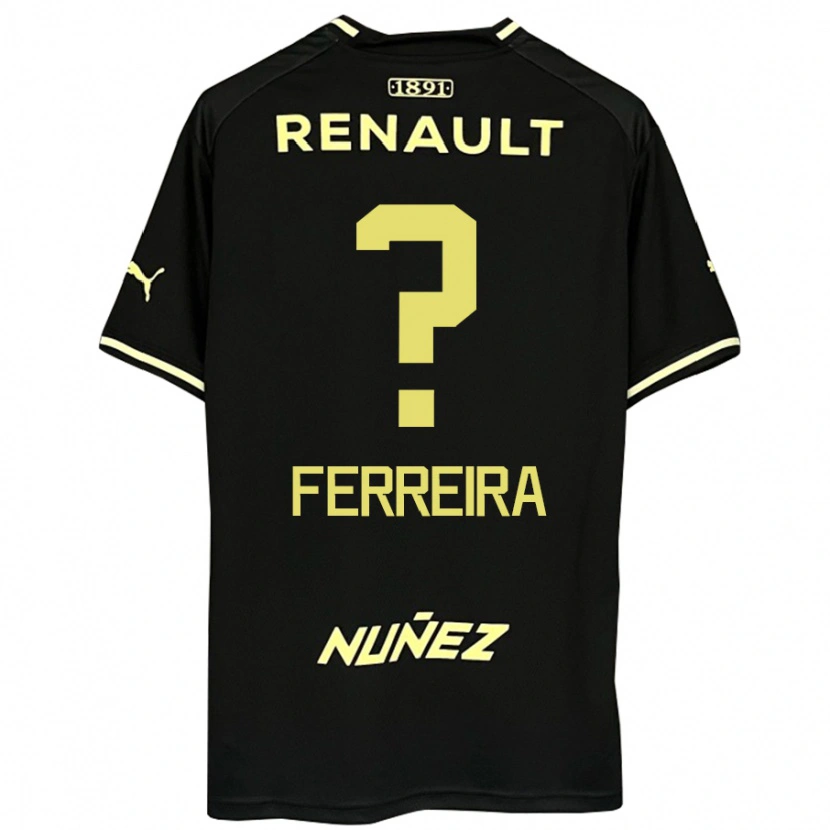 Danxen Niño Camiseta Matías Ferreira #0 Amarillo Negro 2ª Equipación 2025/26 La Camisa México